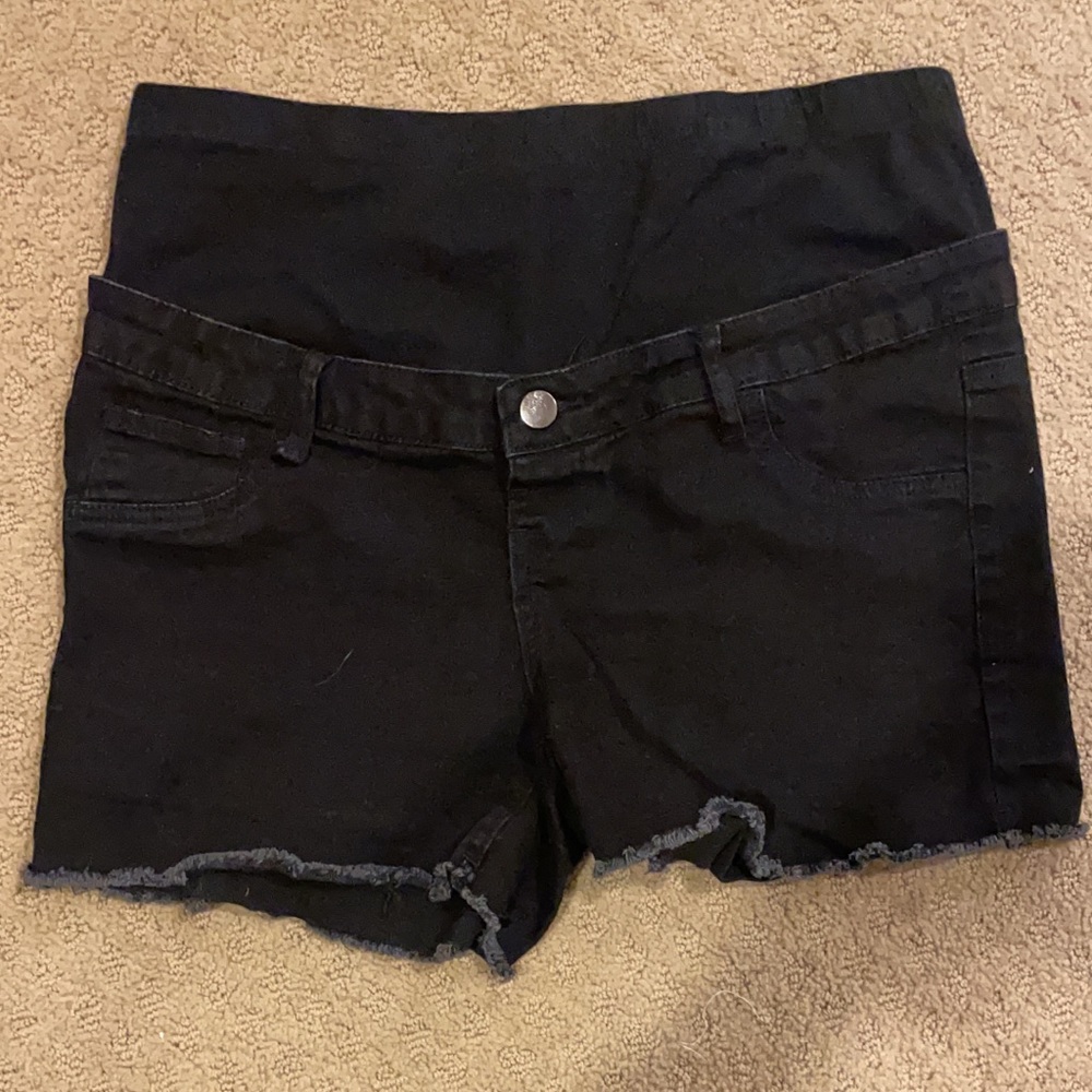 Maternity Black Jean Shorts